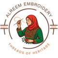 شعار Alreem Embroidery للتطريز التراثي الفلسطيني اليدوي يعكس الأصالة والهوية الثقافية بخيوط تقليدية